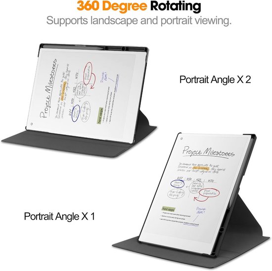 Dunne Beschermhoes met Slaap/Waakfunctie voor 11.8 Inch E-reader Penhouder Zwart — afbeelding 2