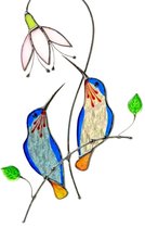 Attrape-soleil en verre Oiseaux – Suspension en verre – Décoration murale avec jeu de lumière – Cadeau pour les amoureux des oiseaux