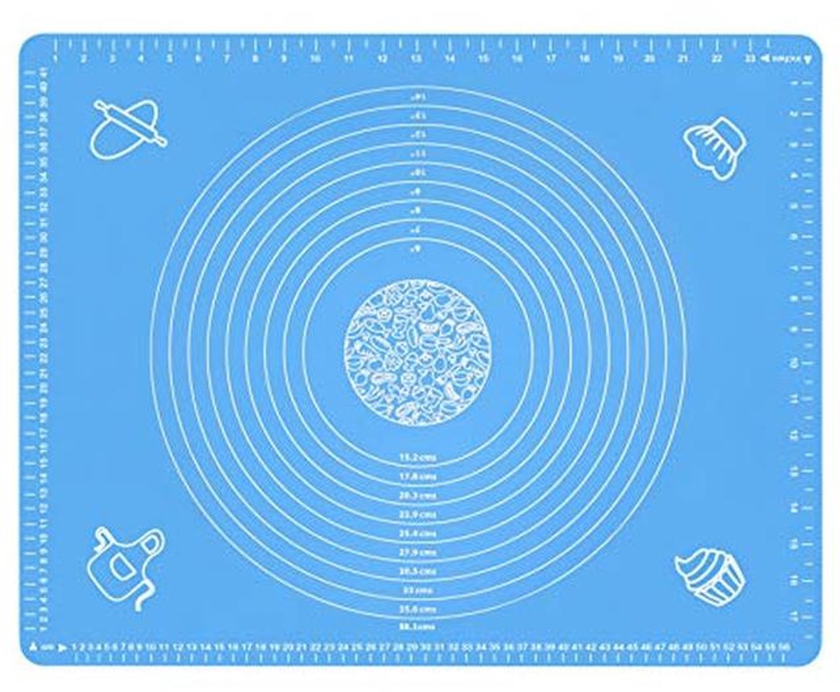 Siliconen Bakmat voor Gebak Deeg met Metingen - Antislip en BPA-vrij, 25,5" x 17,5"