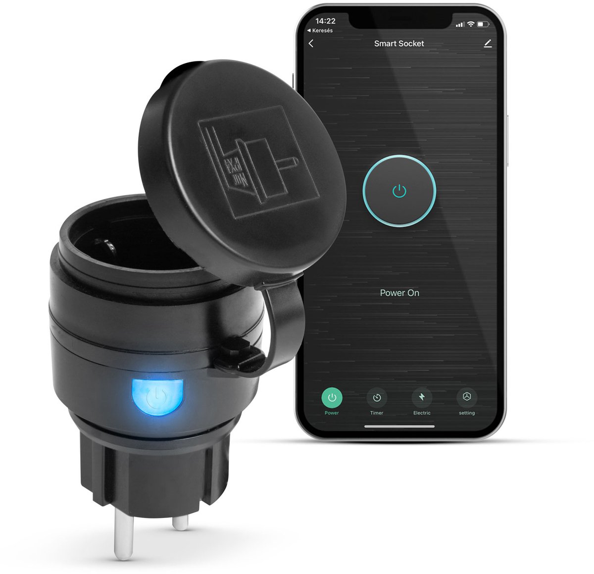 Smart Wi-Fi, stopcontact voor buiten - IPX4 - Amazon Alexa, Google Home, Siri, IFTTT 1 Stuks [55380]