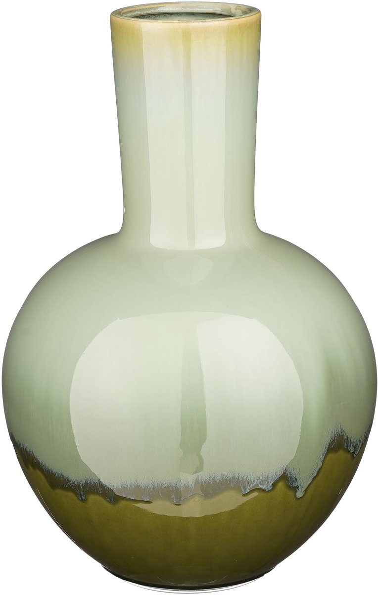 Mica Decorations Vaas Holm - Keramiek - Groen - 27,5x42x27,5 cm (BxHxD)