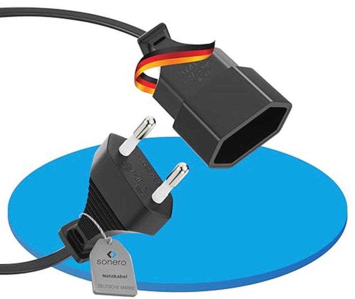Euro-netsnoer 1,00 m - Zwarte Stroomkabel voor Huishoudelijke Apparaten