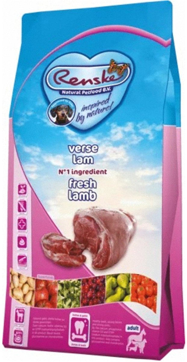 Hondenvoer RENSKE - Lam Graanvrij Hypoallergeen - 6,5 kg voor Volwassen Honden