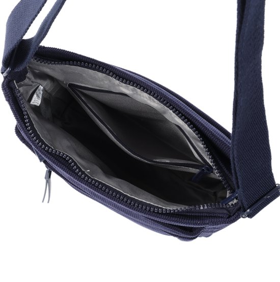 Hedgren ORVA – Sac bandoulière avec protection RFID – Déperlant – Léger – Velours Peacoat Blue
