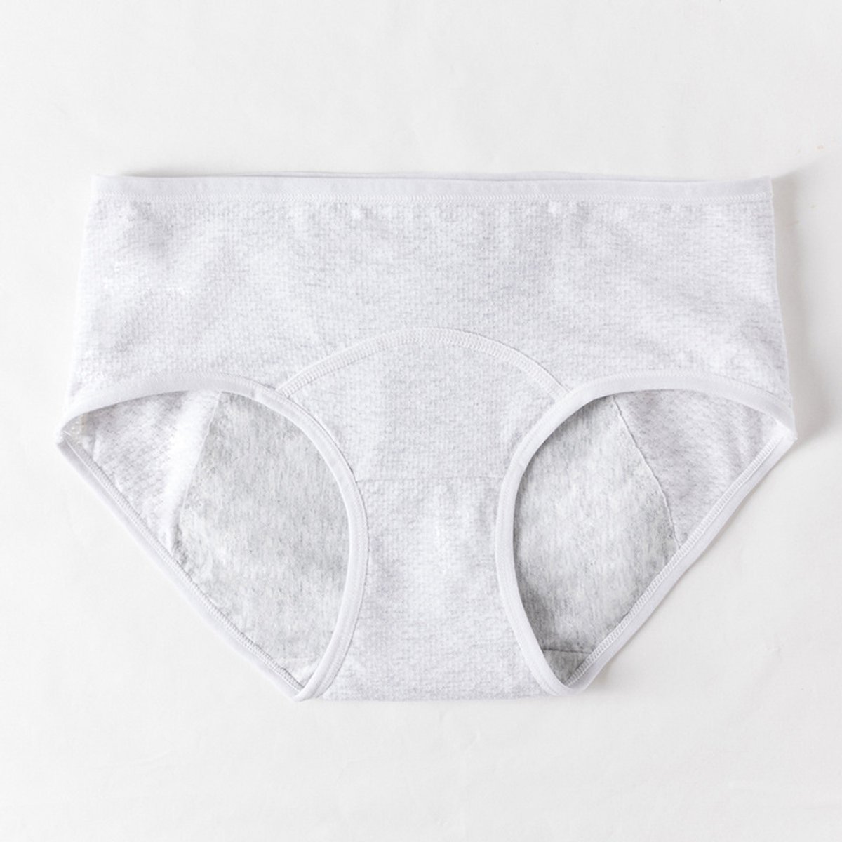 Verpakking van 4 stuks menstruatieondergoed voor dames, lekvrij maandverband, geschikt voor de periode na de bevalling, slips met een middelhoge taille,Lichtgrijs-XL