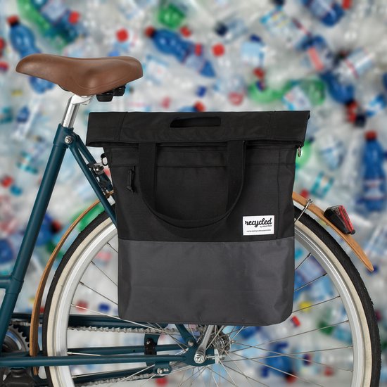 Gerecyclede shopper fietstas Urban Proof 20 liter - zwart/grijs van Urban Proof — afbeelding 3