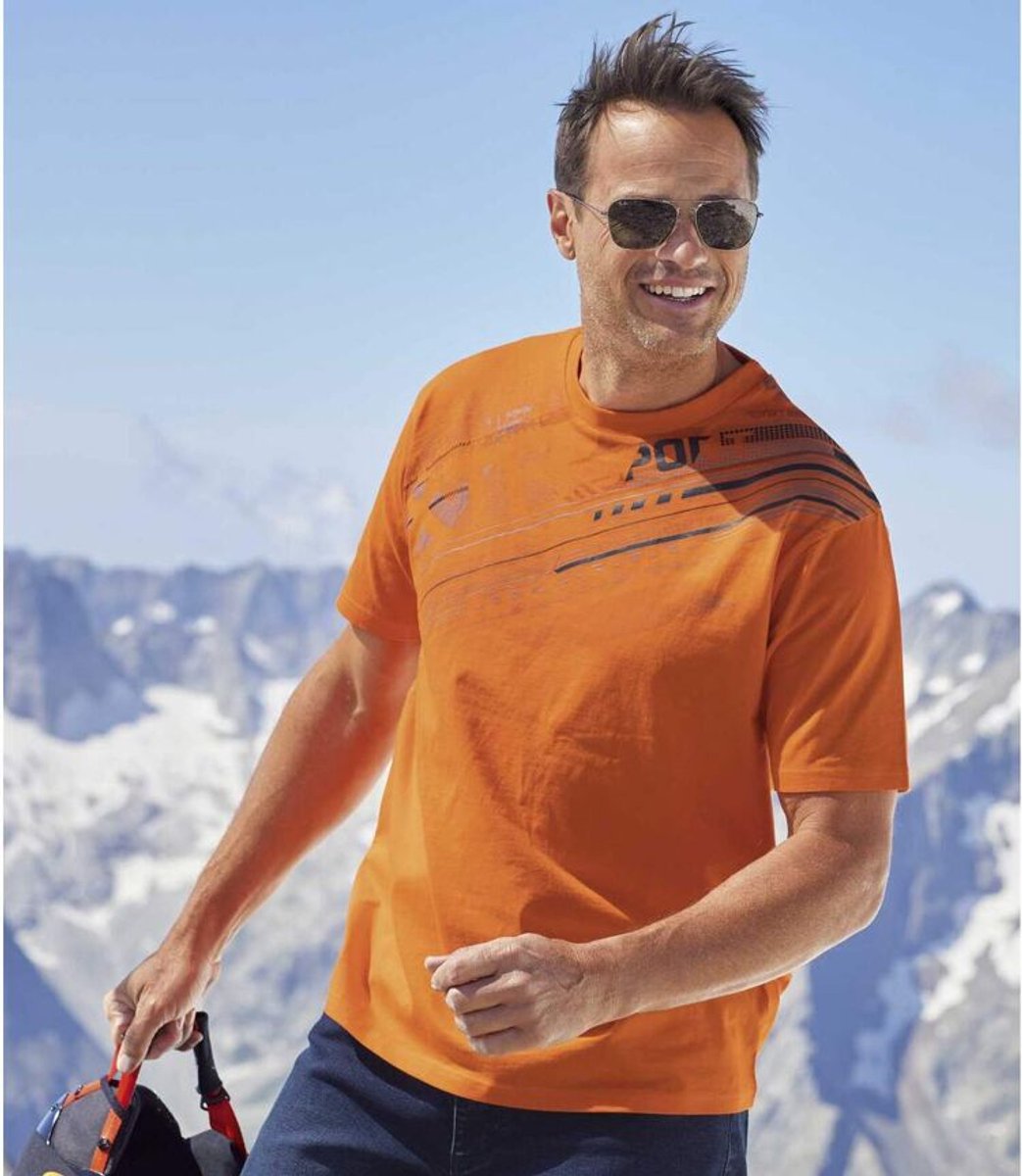ATLAS FOR MEN - Set van 3 Graphic Sport T-shirts - Heren - Verkrijgbaar in grote maten - XL