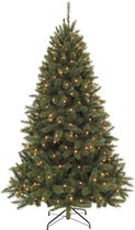 Triumph Tree Bristlecone Kunstkerstboom - Kerstboom met Verlichting en 240 LED Lampjes - Kunstboom met Scharnierconstructie - H215 x Ø127 cm - Donkergroen - Voor Binnen