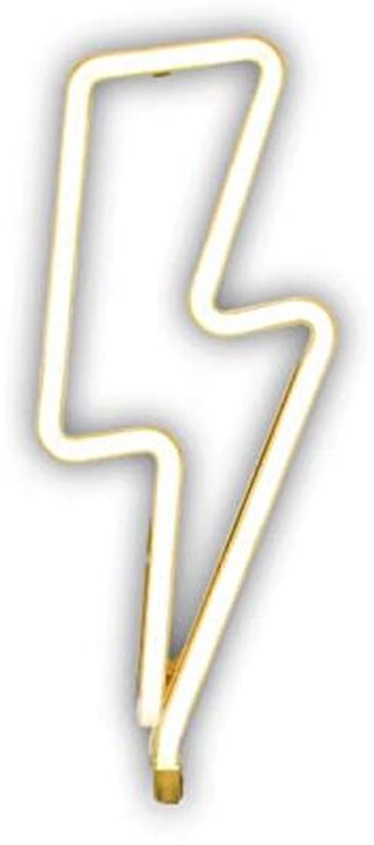 Witte Bliksemschicht LED Neon Wandlamp