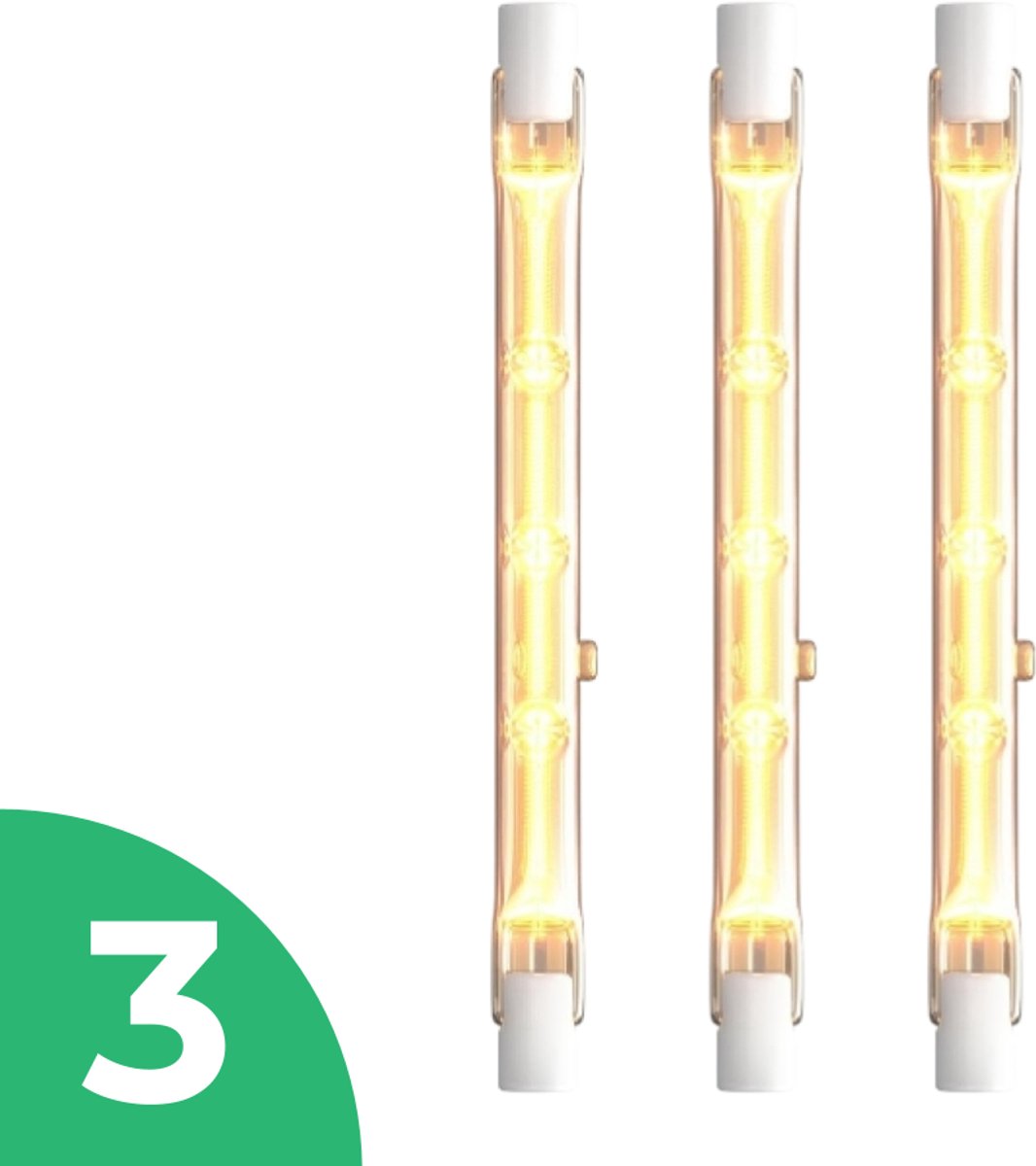 Clar Staaflamp (118mm) Halogeenlamp R7s - 400W - Warm Wit Licht (2700K) - 8700 lm - 2 jaar - Dimbaar - 3 stuks