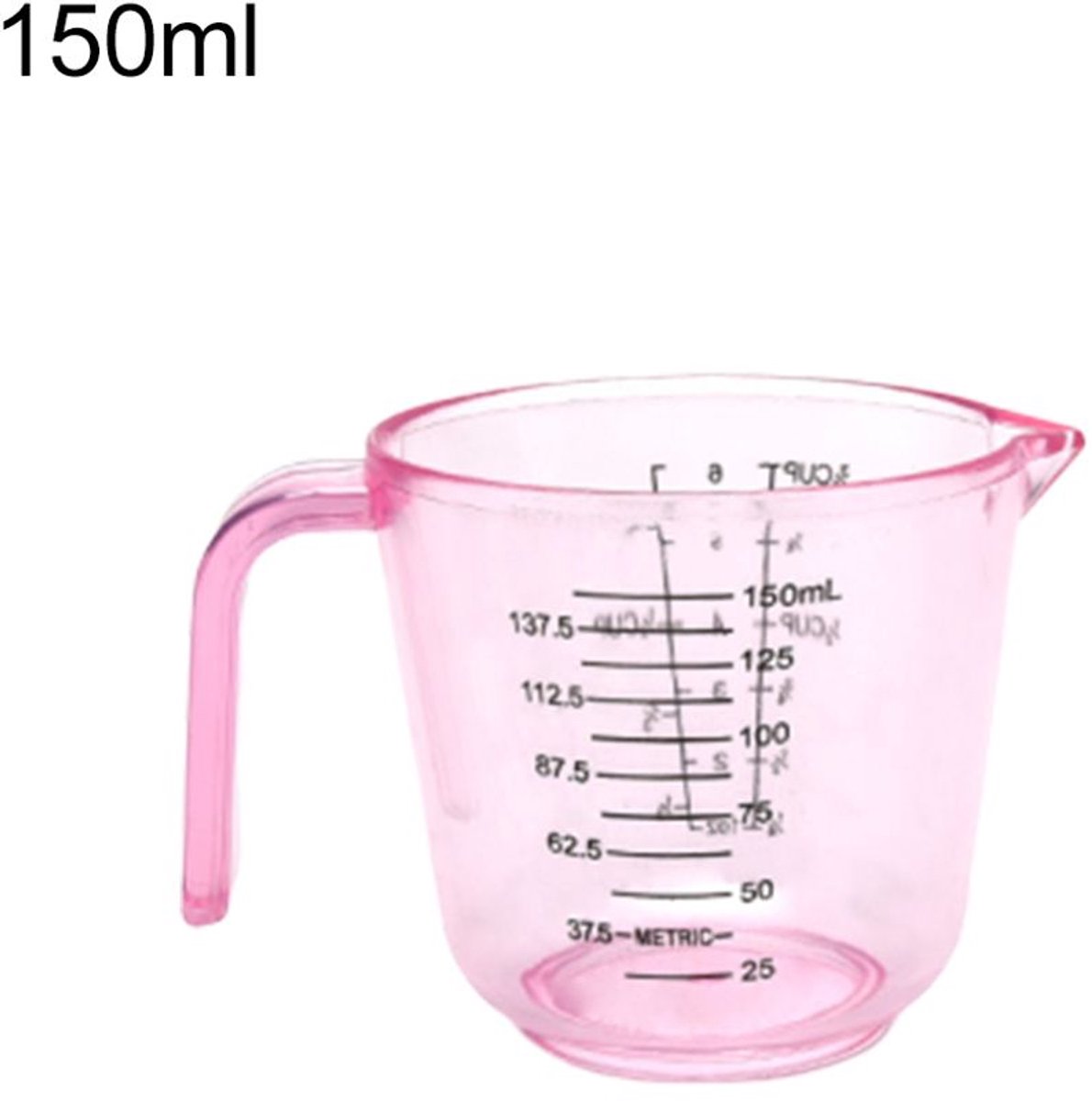 Maatbeker voor melk en eieren van 150 ml met handvat - roze