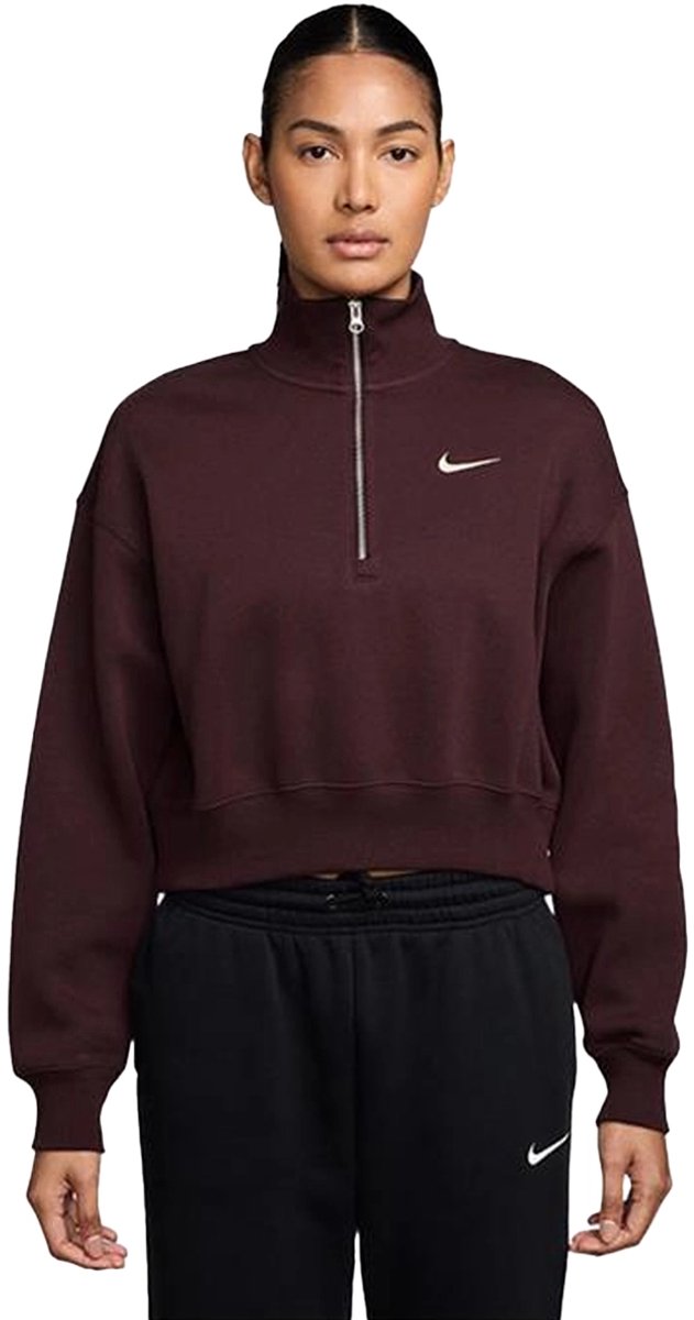 Nike Sportswear Phoenix Fleece Trui Dames – Oversized Sweater van Zachte Fleece – Comfortabele Casual Pullover Rood
