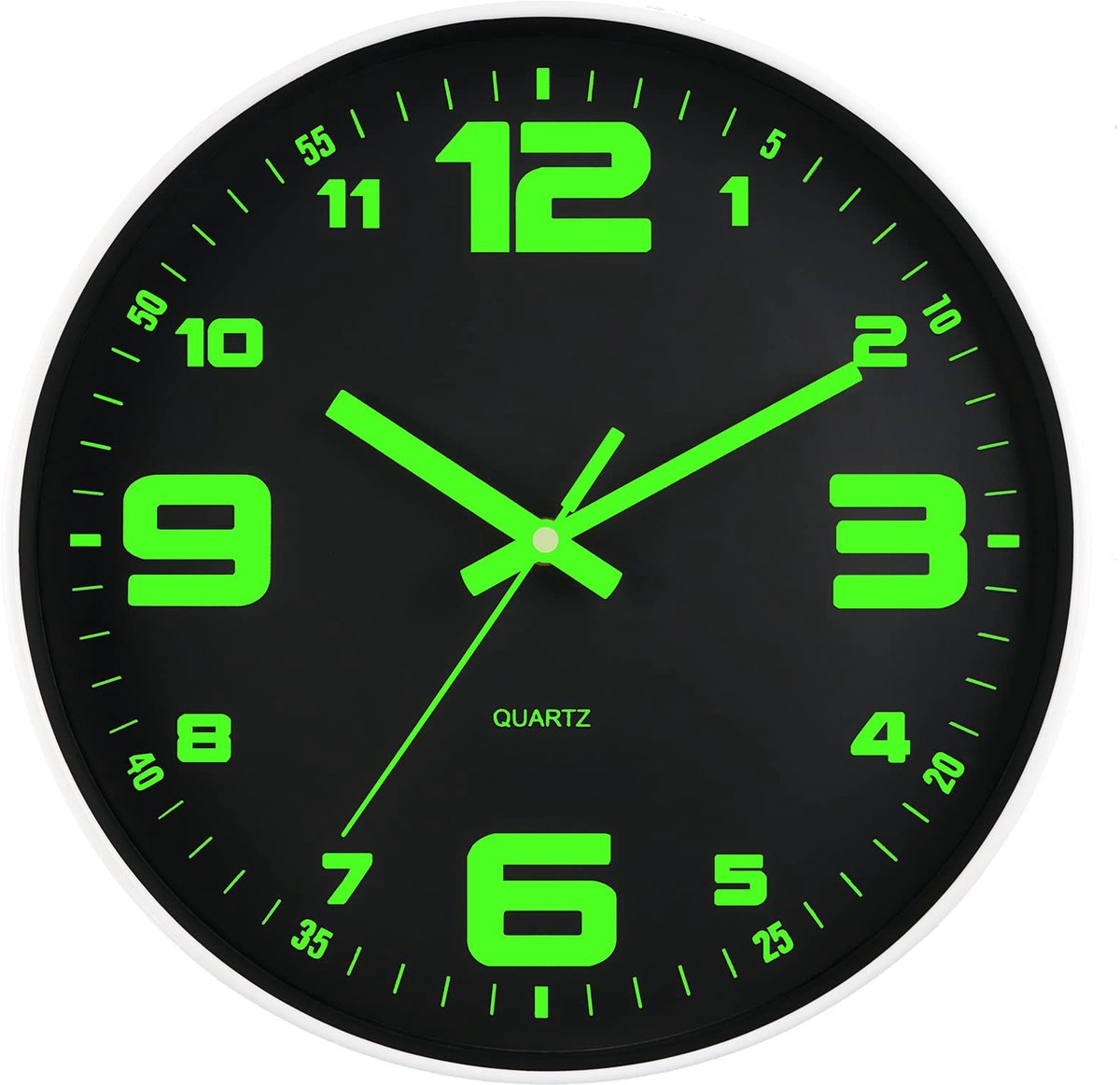 Ynkkvre - Digitale Wandklok - Keukenklokken - Wandklok - Analoog Muurklok - Stille, Tikvrije Wandklok - Nachtticht zonder batterij - 30 cm minimalistisch design - Eenvoudige ophanging - Glazen oppervlak