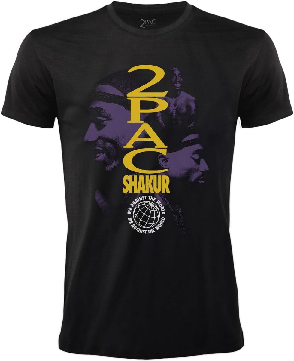 Hiphop T-shirt met Rapper Motief - Unisex, Zwart/Paars, Volwassenen en Jongens