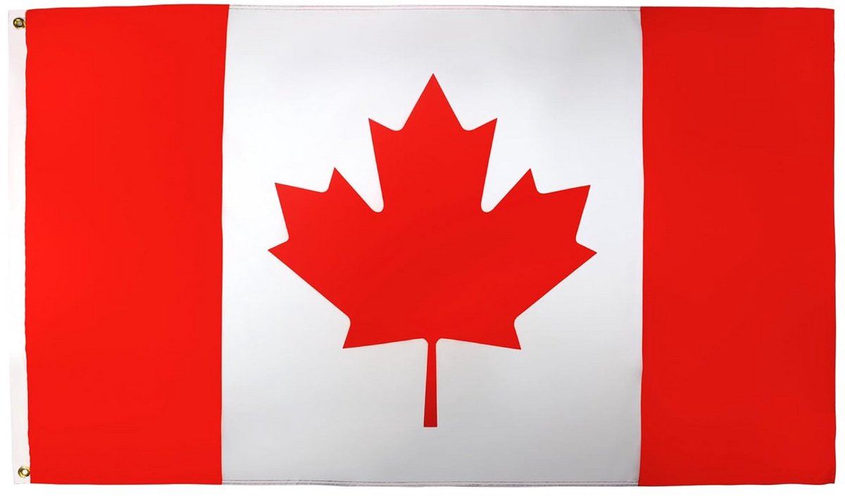 Canada Vlag 90x60 cm - Hoge Kwaliteit Polyester Vlag voor Binnen en Buiten Gebruik