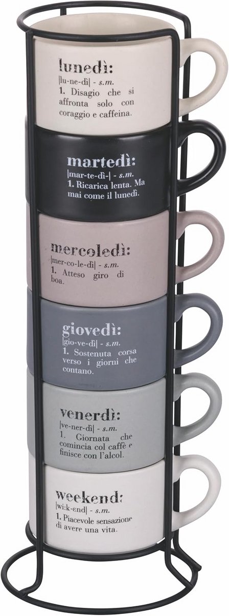 Espressokopjes van porselein, 90 ml, set van 6