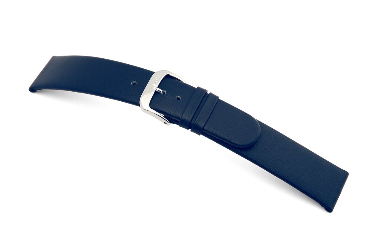 Lederband Merano 18mm donkerblauw glad
