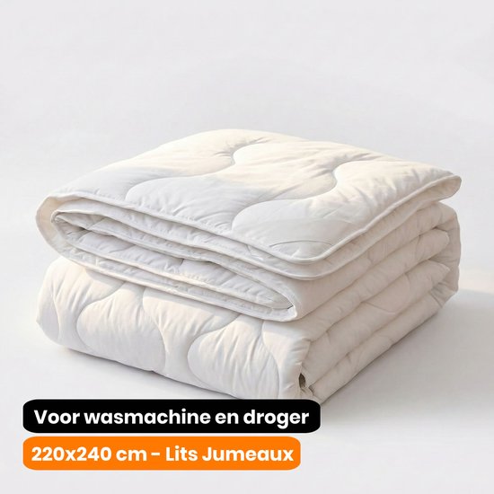 AirSleeperz® Luxe Microvezel Dekbed 220x240 cm - Lits Jumeaux - Wasbaar Dekbed - All Year Dekbed - Anti-allergisch & Ademend - Hotelkwaliteit - Wit
