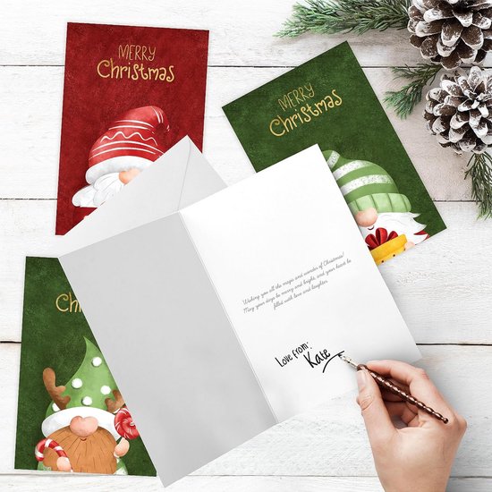 Kesote 3D pop-up kerstkaartenset, 6 stuks wenskaarten met 6