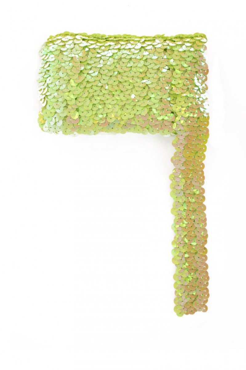 Paillettenband breed elastisch lime