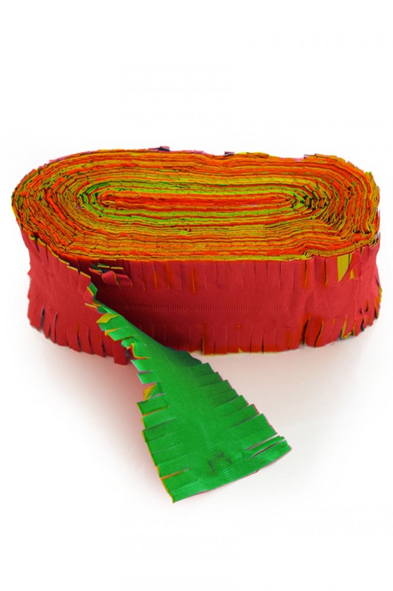 Crepe guirlande brandveilig rood/geel/groen