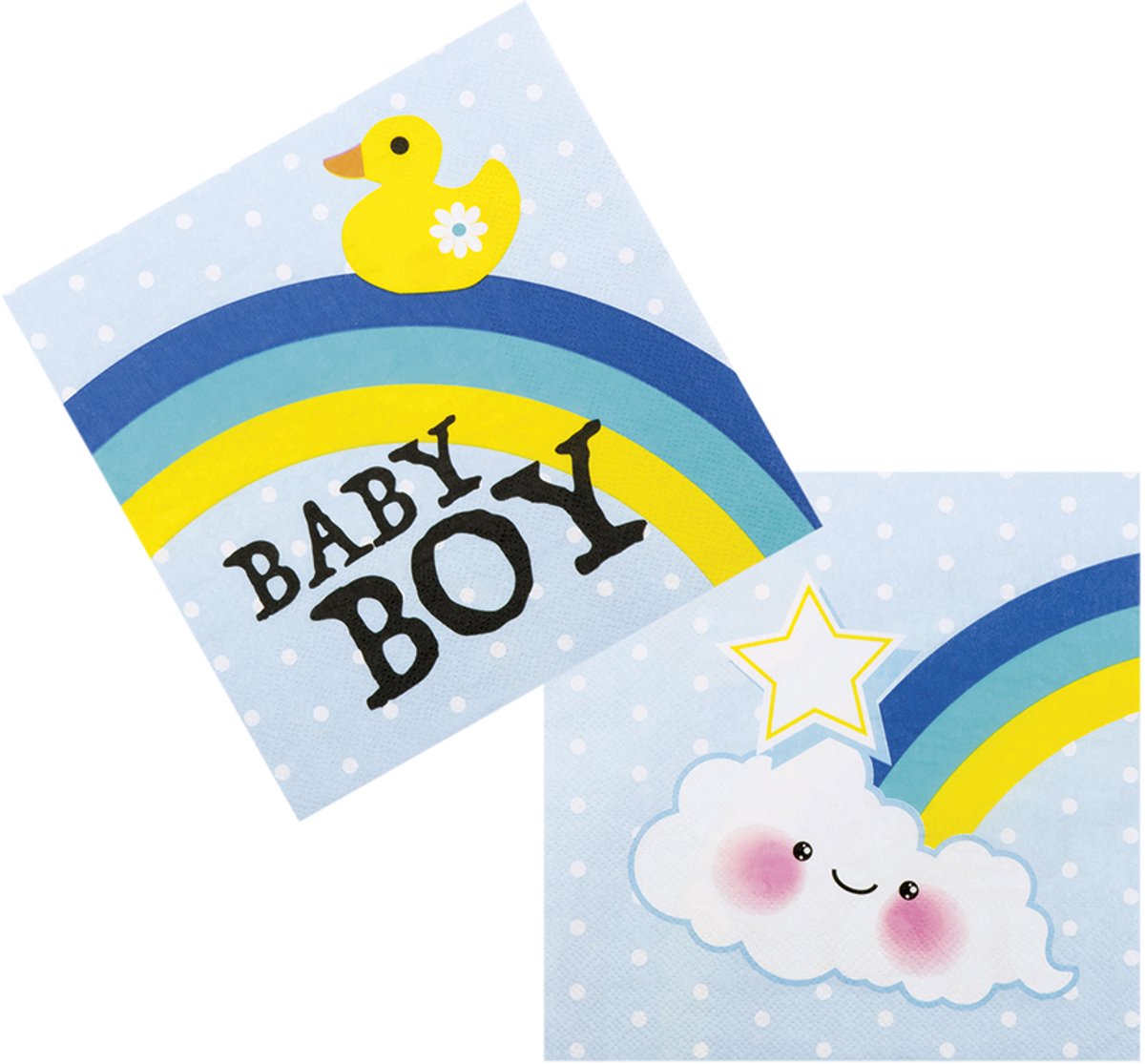 Geboorte Servetten Jongen Baby Boy 33x33cm 12 stuks