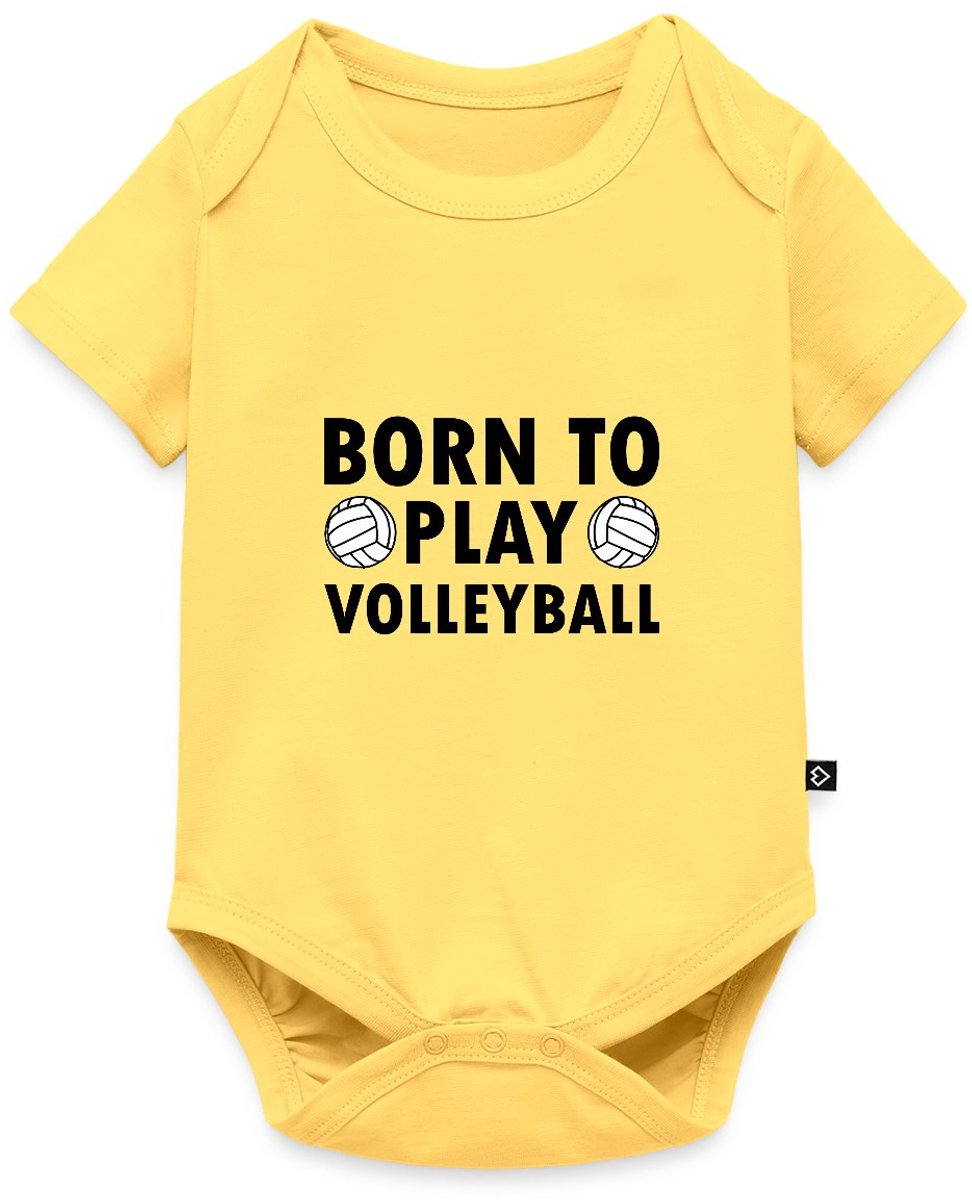 Geboren Om Volleybal Te Spelen Baby Rompertje Met Korte Mouwen