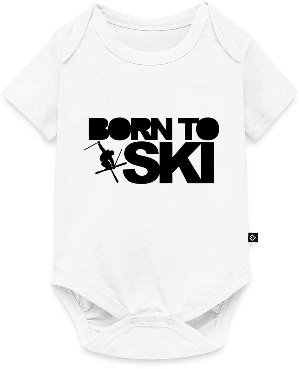 Born To Ski Wintersport Baby Rompertje Met Korte Mouwen