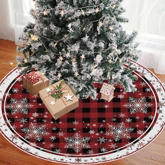 Kerstboomdeken, kerstboomdeken, 90 cm, groot vilt, groen, sneeuwpop, herten, kerstboom, rok, rond, dennenboom, deken, onderlegger, tapijt