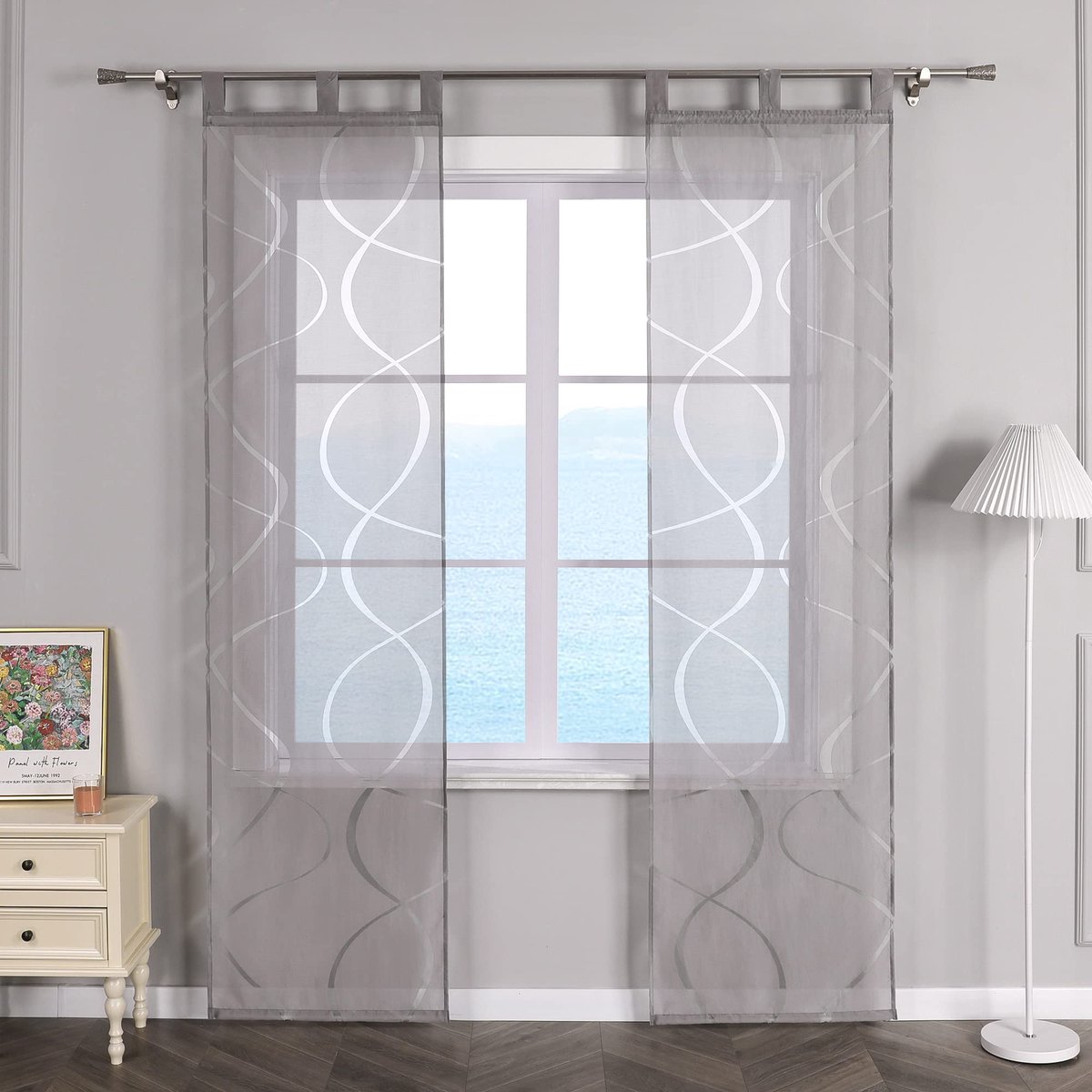Unyqoos® Transparante voile paneelgordijnen set met lussen voor woonkamerdecoratie