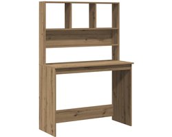 Bureau | Computerbureau | Tafel met schappen 102x45x148 cm bewerkt hout artisanaal eiken
