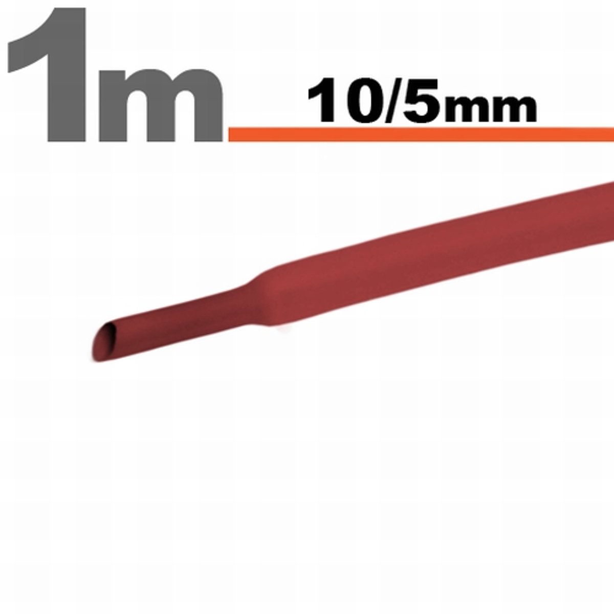 10× 1 Meter Krimpkous Rood 10 / 5 mm – 10 Stukken Van 1 Meter – Warmtekrimpbuis Voor Isolatie En Kabelbescherming – Geschikt Voor Elektrische Installaties En Reparaties [11023P]