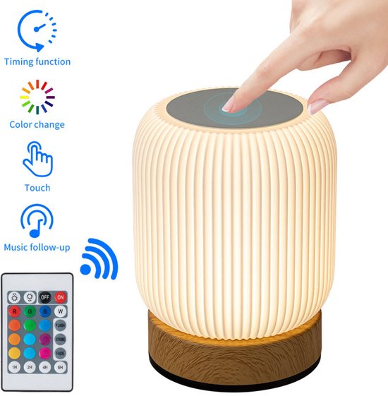 Deze multifunctionele nachtlamp heeft RGB-kleurregeling, dimfunctie en aanraakbediening. Hij is ideaal voor kinderkamers en feestjes. van Merkloos — afbeelding 4