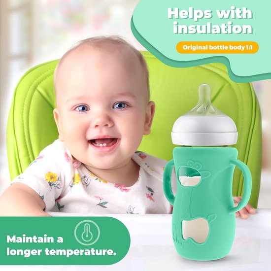 Pack of 5 Silicone Flesbeugels voor Avent Natural Glazen Flessen, BPA-vrij, Compatibel met Baby Flessen, Gemakkelijk Vasthouden, Veilig en Duurzaam, Set van 5 in Verschillende Kleuren — afbeelding 5