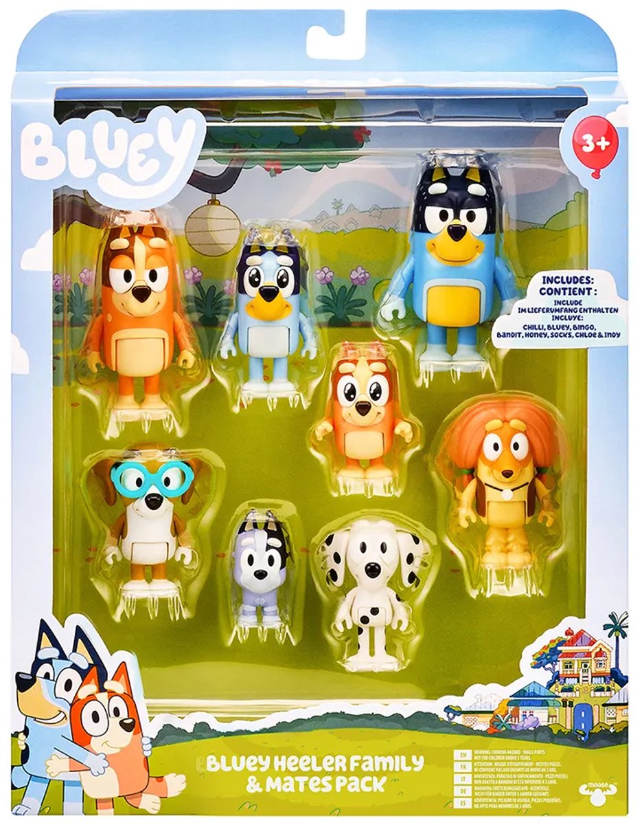 BLUEY - 8 Speelfiguren Familie & Vrienden - Speelfigurenset — afbeelding 12