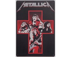 Metallica Kruis master of puppets Reclamebord van metaal METALEN-WANDBORD - MUURPLAAT - VINTAGE - RETRO - HORECA- BORD-WANDDECORATIE -TEKSTBORD - DECORATIEBORD - RECLAMEPLAAT - WANDPLAAT - NOSTALGIE -CAFE- BAR -MANCAVE- KROEG- MAN CAVE
