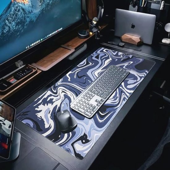 Grote Gaming Muismat 35.3 x 15.8 cm met Gestikte Randen en Antislip Basis - Uitgebreide XL Muismat voor Spellen en Werk — afbeelding 5