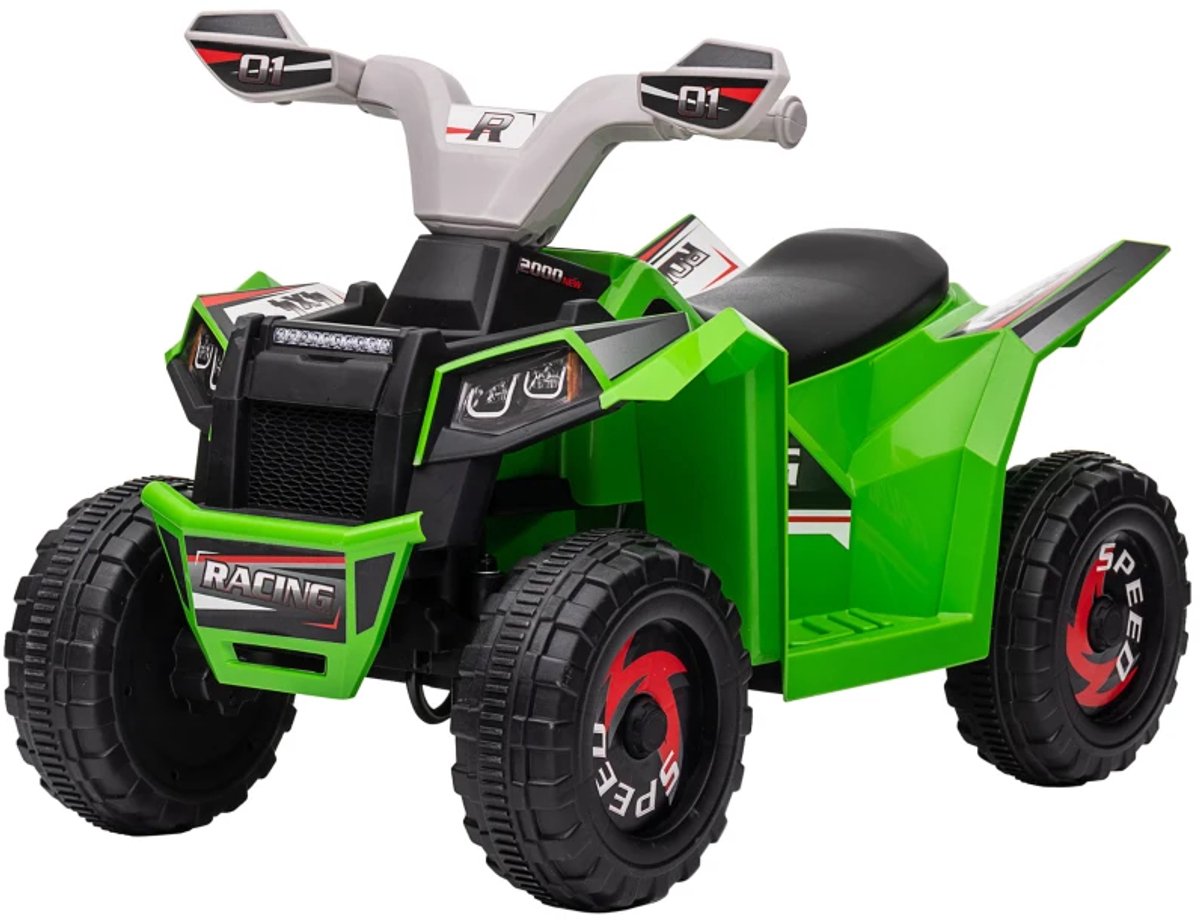 Elektrische Kinderquad - Voertuig met 4 Wielen - 6V - tot 2,5 km/u - Kinderen 18-36 maanden - Vooruit- en Achteruitversnellingen - Kindervoertuig - Accuvoertuigen - Groen