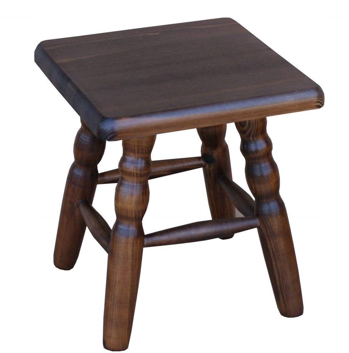 Houten Kruk met Gedraaide Poten - Bruin (Noten)