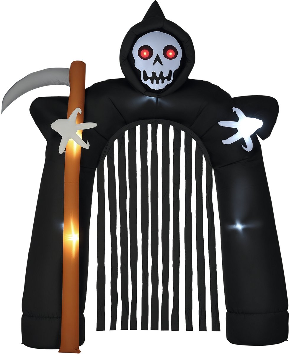 HOMCOM Opblaasbare Halloween Boog Polyester 230L x 65B x 285H cm Zwart