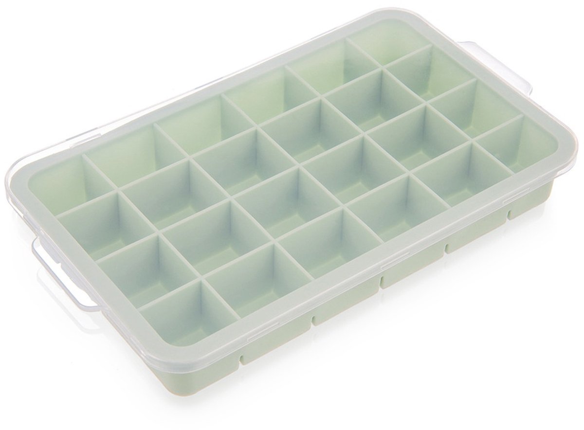 Orion - IJsblokjesschaal met deksel - Groen - 22,5x13x3 cm - Vaatwasserbestendig