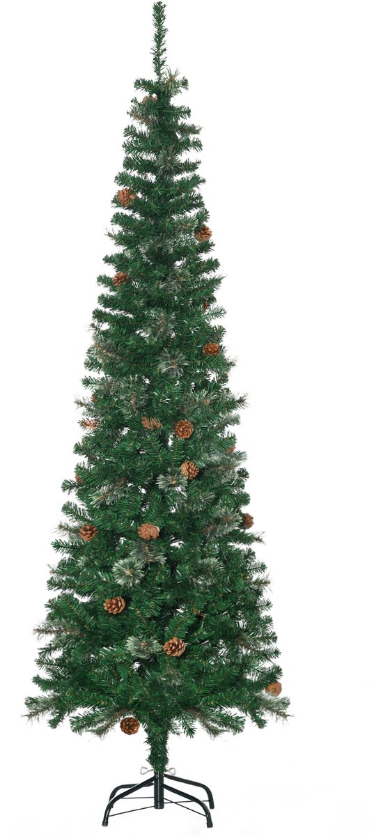 HOMCOM Kerstboom Kunststof, Metaal 54L x 54B x 195H cm Groen