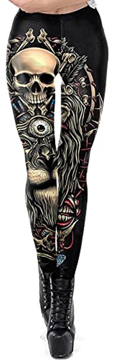 Halloween Leggings Dames - Stretchy High Waist Skirt Broek met 3D Print — afbeelding 3