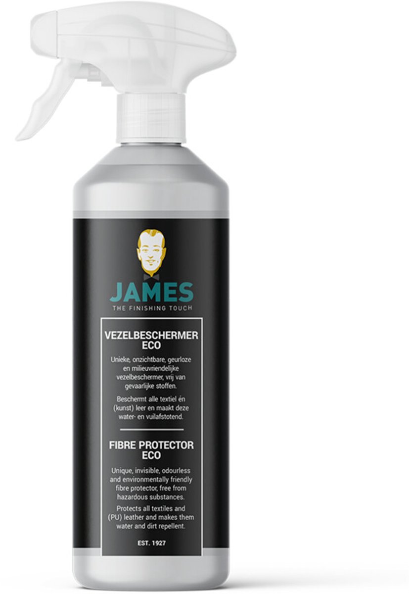 James Vezelbeschermer Eco 3 x 500 ml – Textiel & Tapijt Beschermer – Water- en Vuilafstotend – Fluorvrij & Milieuvriendelijk - Voordeelverpakking