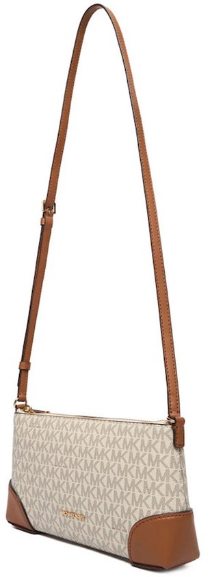 Michael Kors Petit Sac Crossbody / Sac à Bandoulière Femme - Murphy - Imprimé Logo - Vanilla/AcDonker Groenn