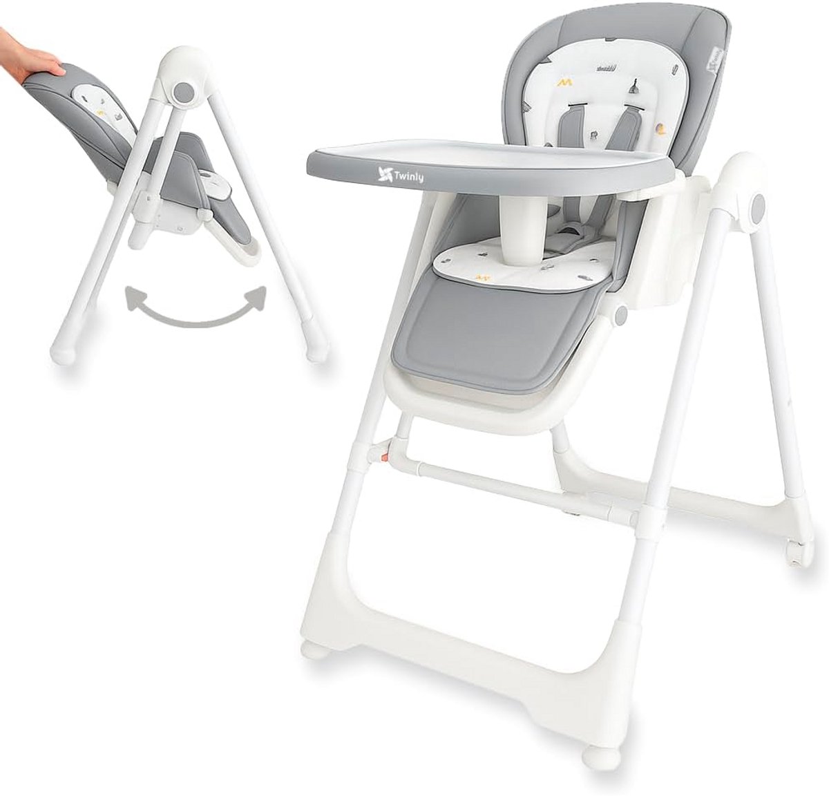 3-in-1 meegroeistoel voor baby's - Multifunctioneel houten stoeltje voor pasgeborenen met verstelbare functies