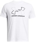 Wit Under Armour T-shirt met een zwart-grijze logo opdruk.