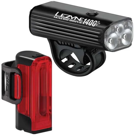 Lezyne Macro Drive 1400 Plus / Strip Pro 400 Plus set - zwart — afbeelding 2