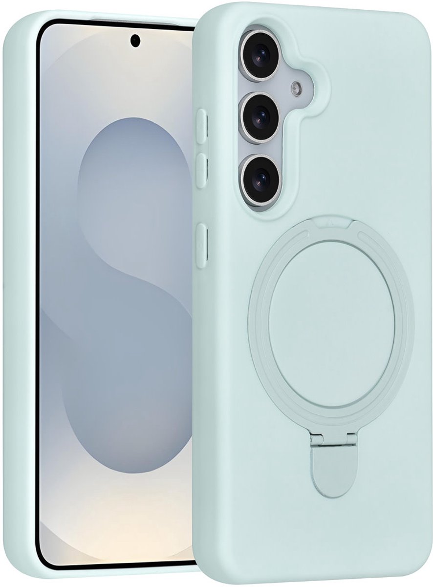 TUNIQ telefoonhoesje voor Samsung Galaxy S25 - MagSafe met ringstand en koord - Mintgroen