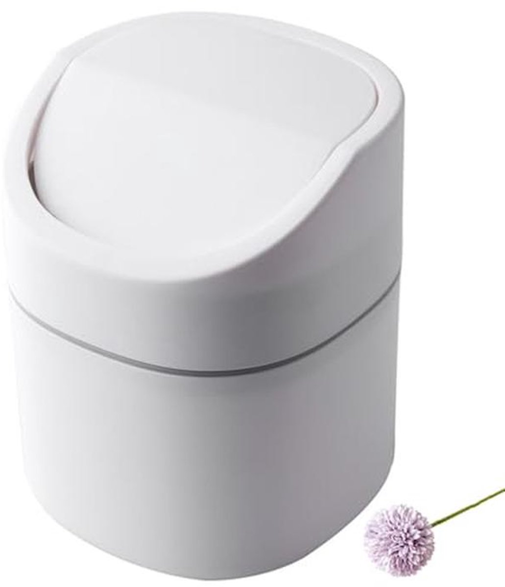 Mini Prullenbak voor Bureau of Tafel, 2L, Met Deksel - Compacte en Schattige Afvalbak voor Slaapkamer en Kantoor